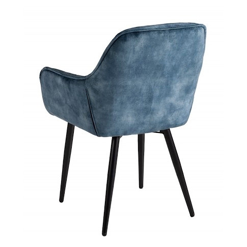 Niebieskie krzesło tapicerowane Navi