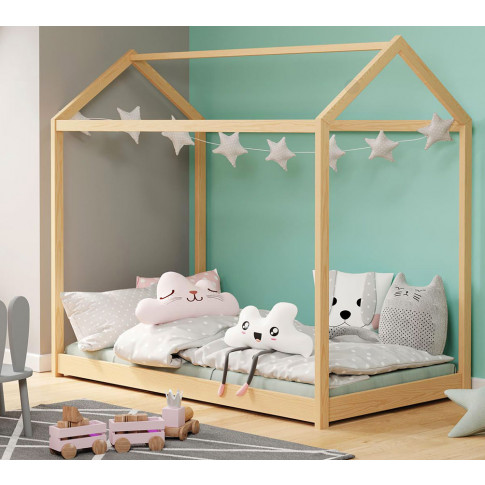 Drewniane łóżko dziecięce domek Tutti