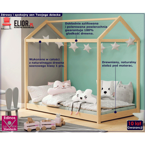 Sosnowe łóżko dla dziecka Tutti