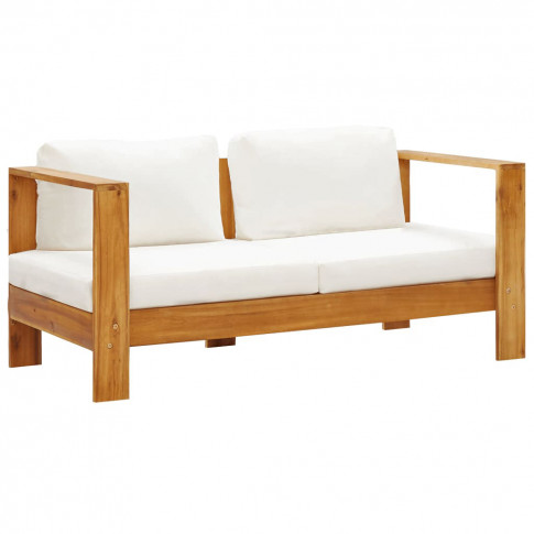Sofa z zestawu mebli ogrodowych z białymi poduszkami Nicole
