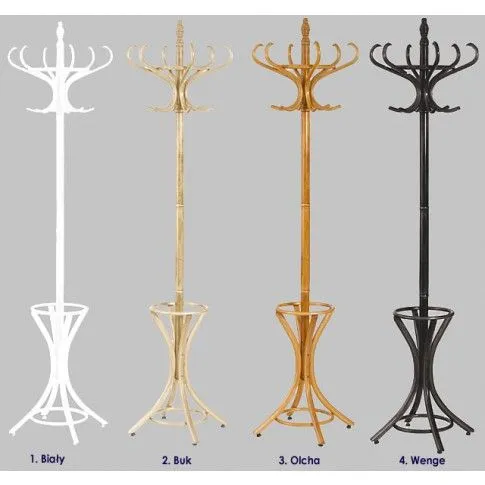 Szczegółowe zdjęcie nr 4 produktu Skandynawski biały wieszak stojący - Nepres 7X