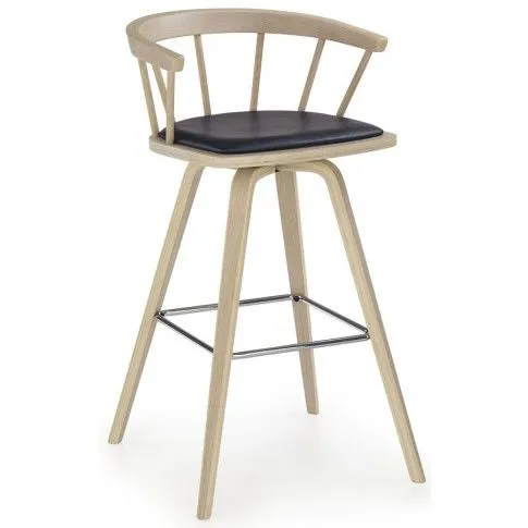 Zdjęcie produktu Drewniany hoker z oparciem Elmiro - jasny buk.
