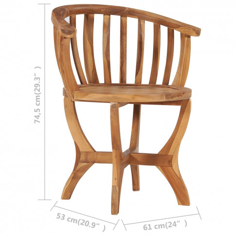 Wymiary krzesła z zestawu mebli ogrodowych Kellan