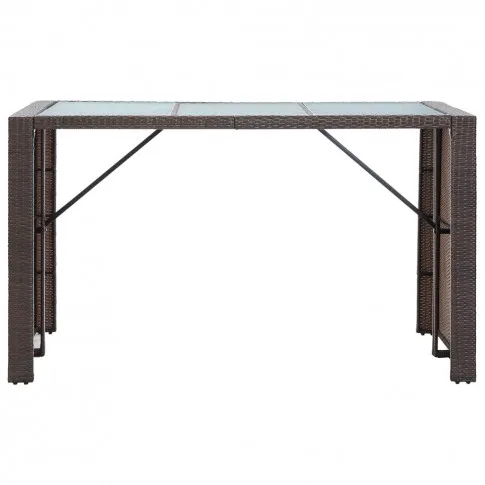 Stół z zestawu brązowych mebli ogrodowych Tavia 3X