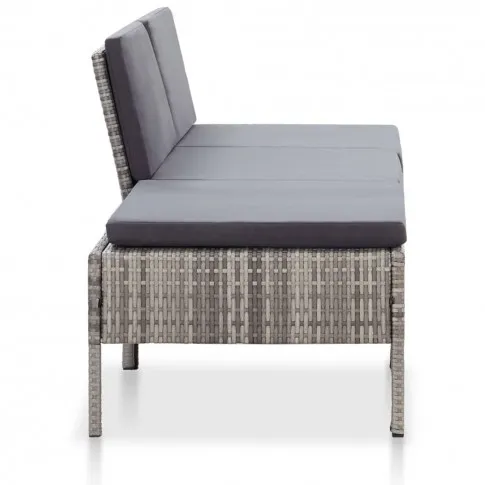 Widok boczny zestawu szarych mebli ogrodowych Shannon 2X