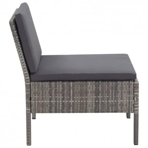 Bok sofy środkowej z zestawu szarych mebli ogrodowych Shannon 3X