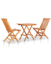 Stół drewniany i krzesła na taras, balkon - Trivo 2X w sklepie Edinos.pl