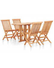 Drewniany stół i krzesła na taras, balkon - Trivo 3X w sklepie Edinos.pl