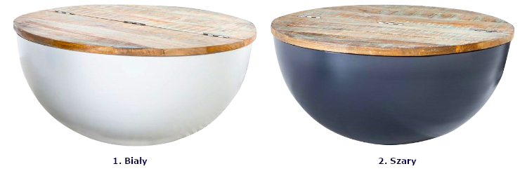 Produkt Szary stolik kawowy z drewnianym blatem - Magoni 4X - zdjęcie numer 3