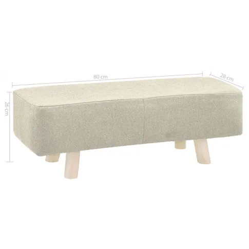 Kremowa pufa Sivers 3X wymiary