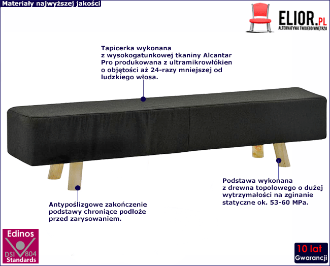 Produkt Ciemnoszary tapicerowany podnóżek pufa - Risan 4X