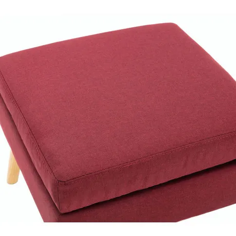 Czerwona tapicerowana pufa do salonu Elesar