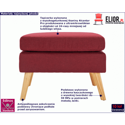 Czerwone siedzisko do przedpokoju Elesar