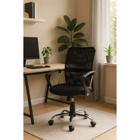 Zdjęcie czarny fotel obrotowy do biura Ebris | Edinos.pl