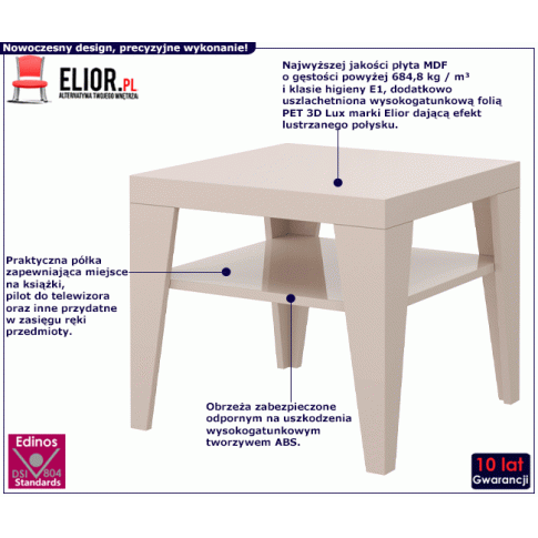 Beżowa ława na wysoki połysk Muna 2X