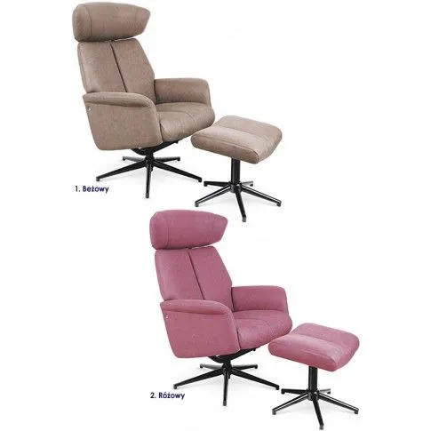 Zdjęcie beżowy rozkładany fotel z podnóżkiem Starius | Edinos.pl