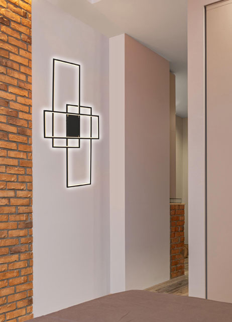 Czarna nowoczesna lampa sufitowa LED geometryczna S028-Drisa