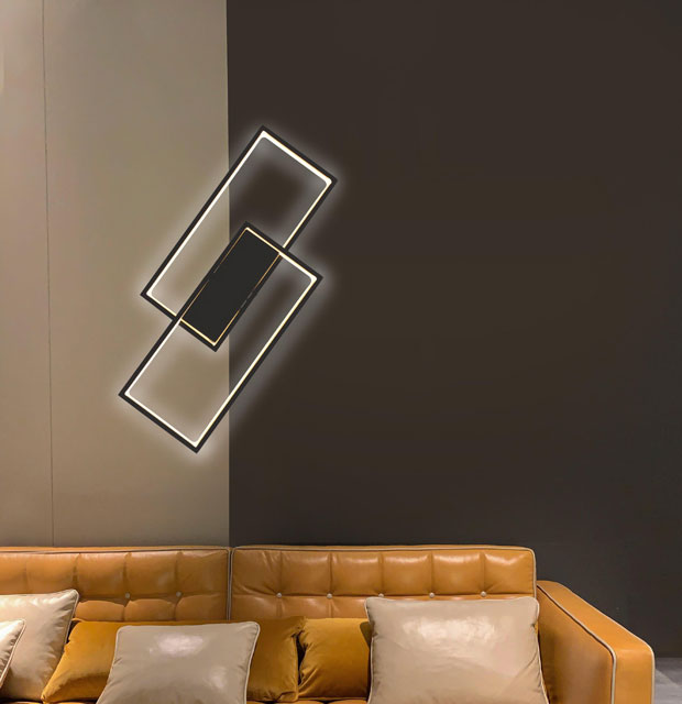 Czarna nowoczesna lampa sufitowa LED geometryczna R283-Balto