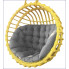 Żółty wiklinowy fotel wiszący z szarą poduszką Petro 2X