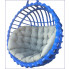 Niebieski wiszący okrągły fotel wiklinowy z szarą poduszką Petro 2X