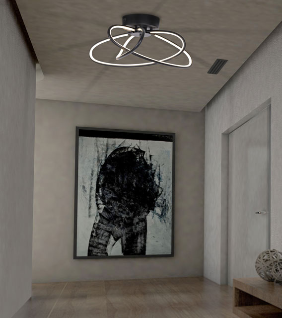 Nowoczesna czarna lampa sufitowa LED S033-Orda