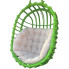 Zielony wiszący ogrodowy fotel z kremową poduszką Petro 3X