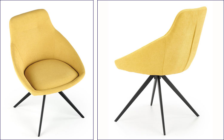 Żółte krzesło na czarnych nóżkach Bondi