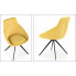 Żółte tapicerowane krzesło na metalowych nóżkach Bondi
