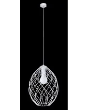 Biała lampa wisząca z drucianym kloszem - S046-Vagi w sklepie Edinos.pl