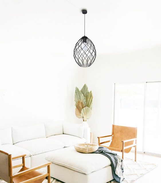 Czarna druciana lampa wisząca S046-Vagi