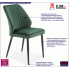 Nowoczesne zielone welurowe krzesło Arsin