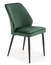 Zielone pikowane krzesło welurowe - Arsin