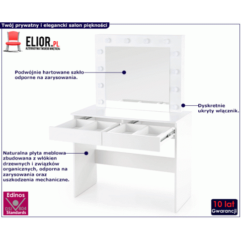 Nowoczesna biała toaletka Marisa