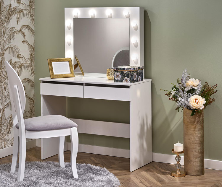 Nowoczesna biała toaletka do sypialni Priam