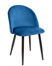 Niebieskie nowoczesne krzesło welurowe - Trofi w sklepie Edinos.pl