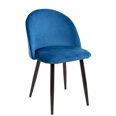 Niebieskie krzesło welurowe Trofi