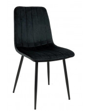 Czarne nowoczesne tapicerowane krzesło do salonu i jadalni - Ardesi w sklepie Edinos.pl