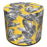 Żółto-szara okrągła pufa z ozdobnym printem - Atola