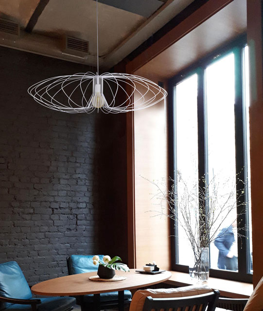 Biała loftowa lampa wisząca druciana S056-Iwans