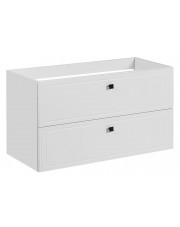 Biała nowoczesna szafka pod umywalkę z szufladami - Mantis 3X 100 cm w sklepie Edinos.pl