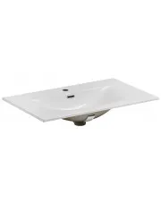Biała ceramiczna umywalka łazienkowa meblowa - Priva 80 cm w sklepie Edinos.pl