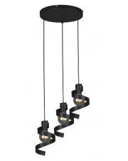 Czarna loftowa lampa wisząca wstęgi - S069-Mirio