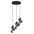 Czarna loftowa lampa wisząca z odkrytymi żarówkami S069-Mirio