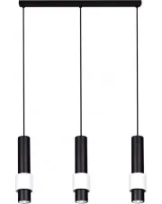 Czarno-biała potrójna lampa wisząca tuba - S071-Tedi w sklepie Edinos.pl