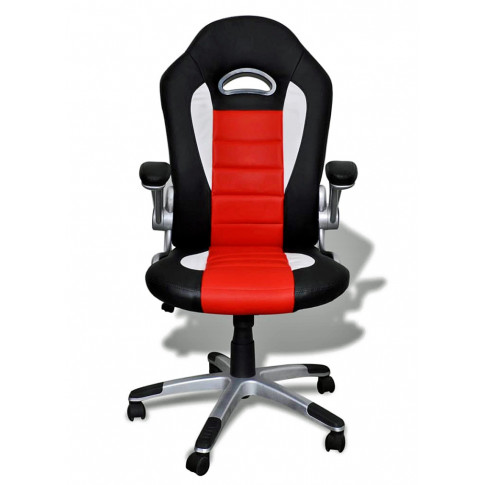 Czarno-czerwony tapicerowany fotel biurowy Vertos