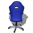 Niebiesko-czarny fotel biurowy tapicerowany Vertos