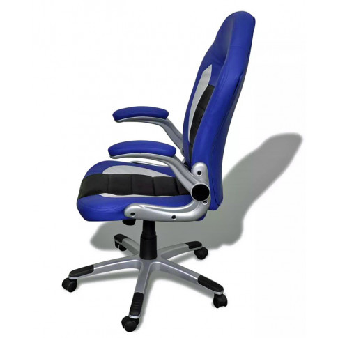 Niebiesko-czarny fotel biurowy Vertos