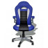 Niebiesko-czarny fotel obrotowy metalowy Vertos