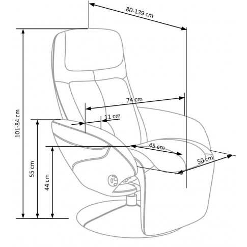Szczegółowe zdjęcie nr 4 produktu Rozkładany fotel obrotowy Timos - beżowy