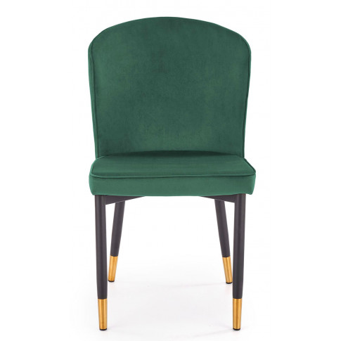 Zdjęcie zielone tapicerowane welurem krzesło pikowane Nubo - sklep Edinos.pl